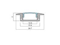 19.143.37.330 Профиль алюминиевый врезной 2 м (ЧЕРНЫЙ) КСС 2507Е, 4 клипсы, 4 загл <1>