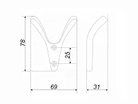 K212BL.2 Крючок мебельный черный матовый <25>