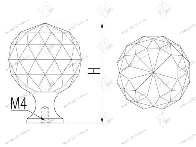 GZ-CRPA25-01 Ручка (кнопка) Crystal Palace A 25 мм
(хром+кристалл) <40> 2