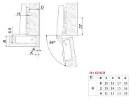 H402A21/1310 Петля Boyard мини 0 мм (чашка 26 мм) + планка H=0 <300>