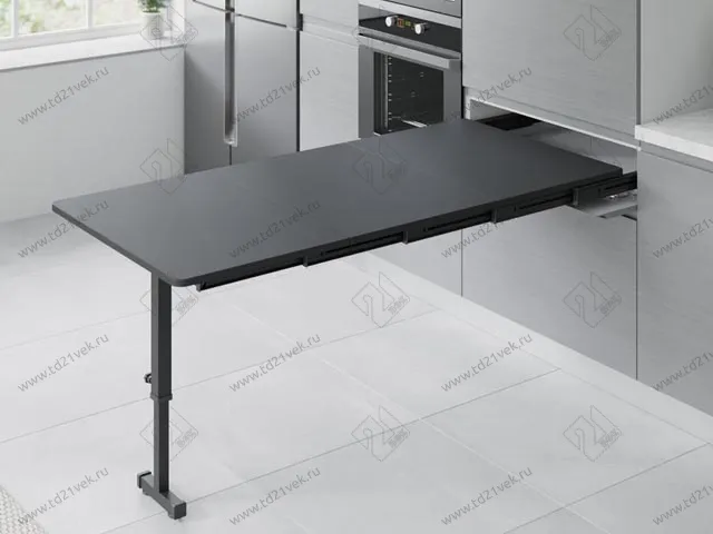 S-2145-A Механизм Starax для встраиваемой столешницы в три сложения с ножкой, шир.600 (564х510х125 мм), антрацит 2