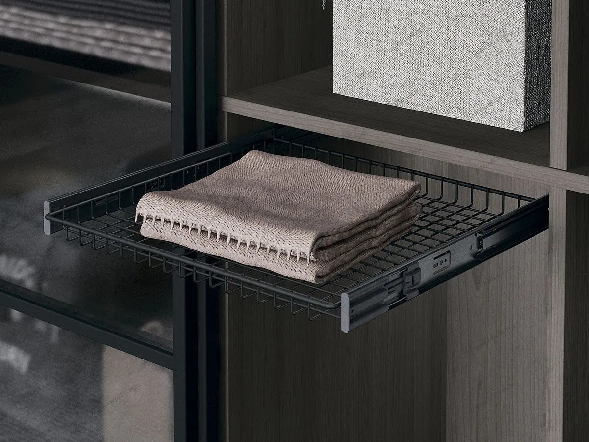 S-6348-A Выдвижная корзина в базу 900 мм, Starax, (855-875x465x70 мм), антрацит 1