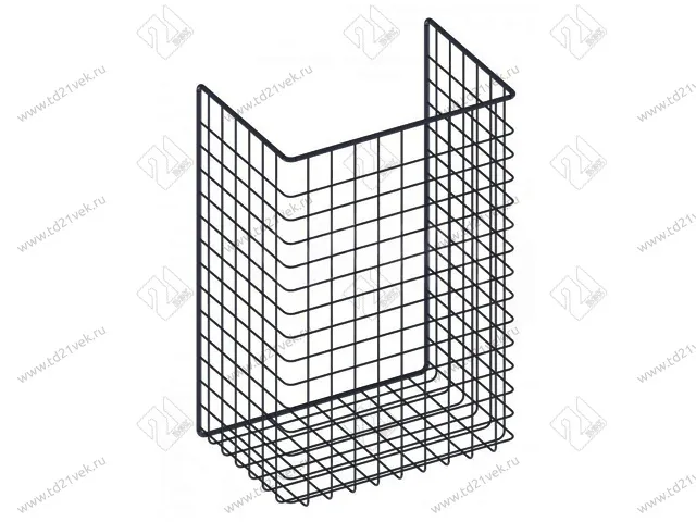 Корзина для белья в базу 400 мм, 340х525х230 мм, черный, с креплением на дверцу, крепёж 4 шт. в комплекте 1