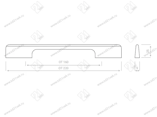 Профиль-ручка 960мм (L1000мм) белый матовый 2