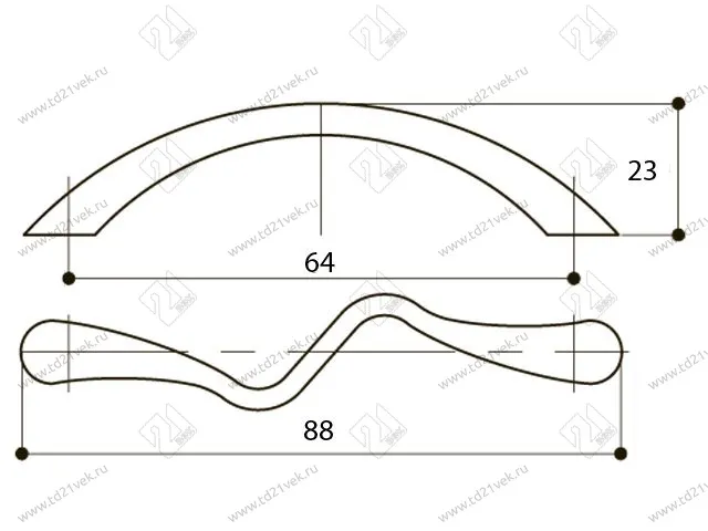 Скоба "Оскар" 5014-02/64 змея (мат.никель) <100/800> 2