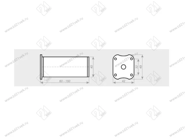 Опора регулируемая №7 круглая (d40, 49*42, h100) (металлик) <168> 2