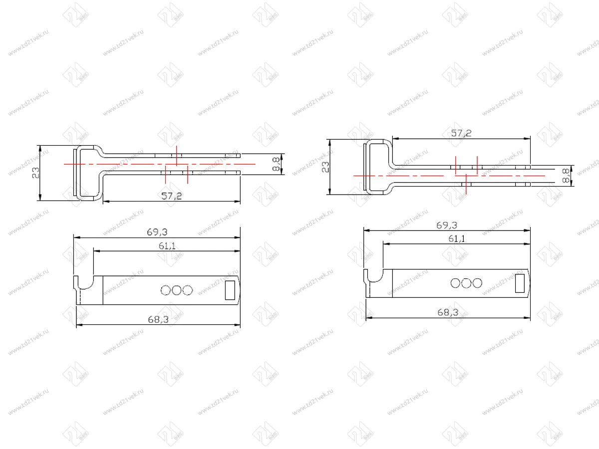 Навес мебельный регулируемый, ABS, левый, пластик, белый 3