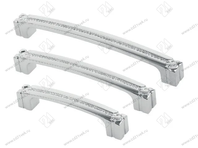 CRL18-128 Ручка-скоба с кристаллами, хром <50/250> 1