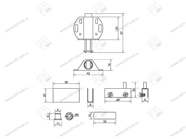 Стеклодержатель с одинарным магнитом хром <50/200/400> 2