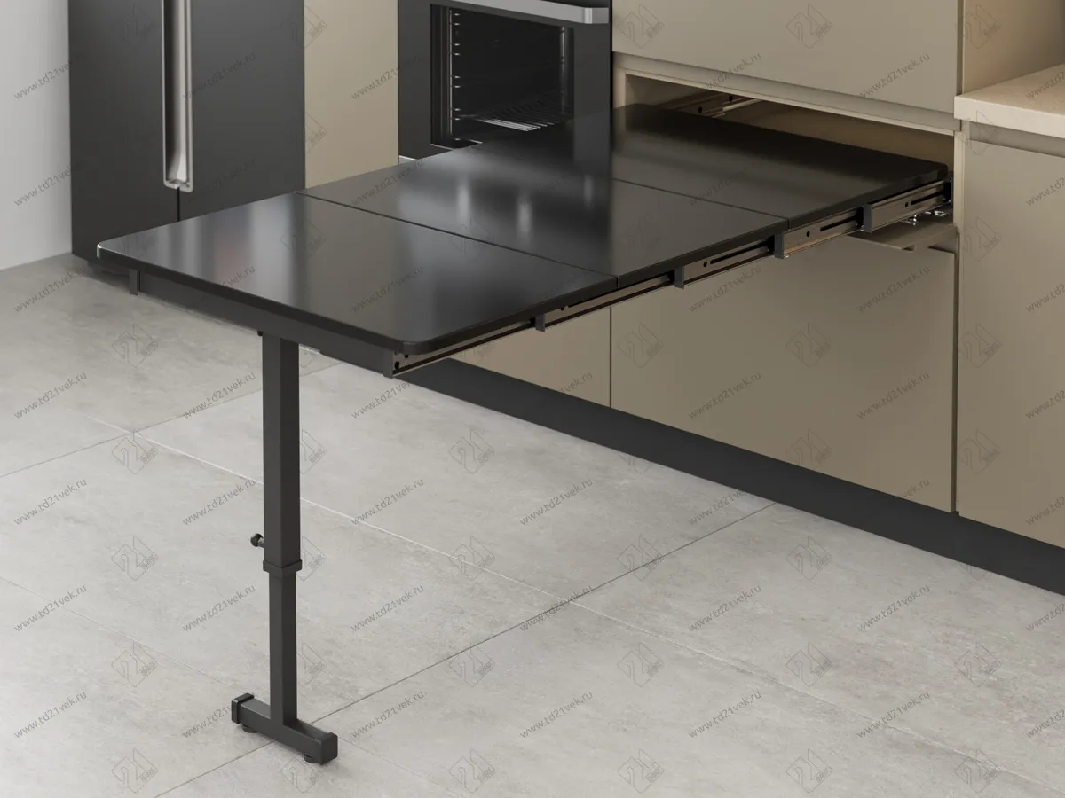 S-2145-A Механизм Starax для встраиваемой столешницы в три сложения с ножкой, шир.600 (564х510х125 мм), антрацит 5