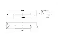 RT109SC.1/000/700 Ручка торцевая 640 мм матовый хром <20>
