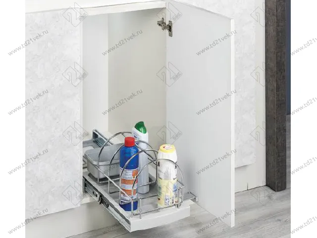 S-2393-G Корзина для бытовой химии в базу 350/400, Starax, (260*440*245 мм), серый 4