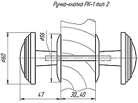 Ручка-кнопка РК1 тип 2 у металл, антик медь <30>