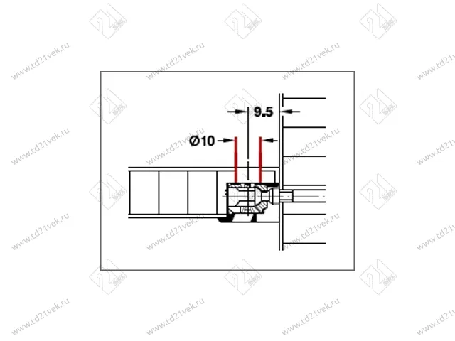 RED Стяжка d20*12,5мм с эксцентриком для плиты 16 мм, бежевый 7