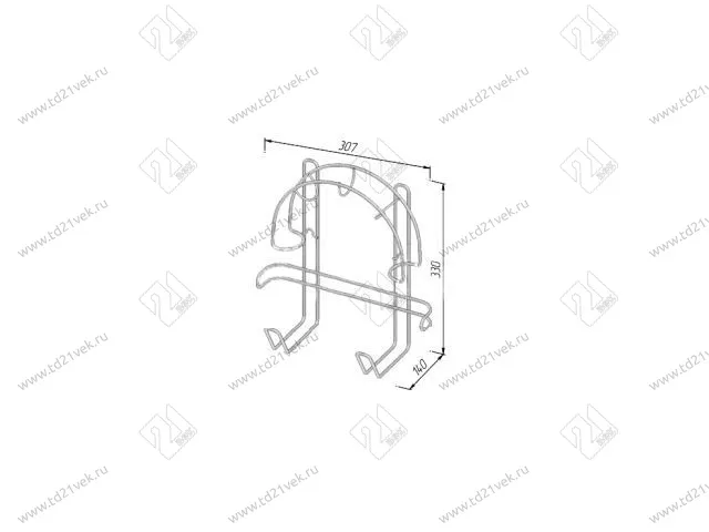 Держатель для шланга пылесоса 
(310х330х150 мм), металлик серебристый <1> 2