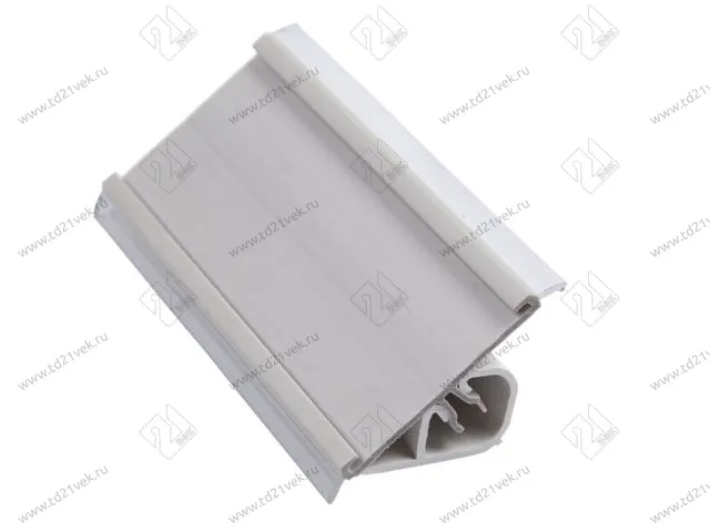 Плинтус кухонный пластиковый, плоский под вставку, Престиж Н-СК 3,05, серый  <1/40> 1