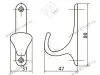 KR0090 AB Крючок античная бронза <50/300> превью 2