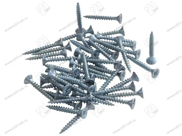 Саморез 4*30мм с потайной головкой, крест, цинк белый, 1уп=1000 шт. 1