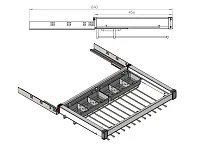 S-6713-W Брючница с органайзером для аксессуаров в базу 800 мм, Starax, (760-790х475х125 мм), направляющие Blum Tandem, белая