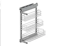 S-2208-C Бутылочница 300, Starax, 3-х ярусная, направляющие Blum Tandem, (255-205-155х470х635 мм), правая