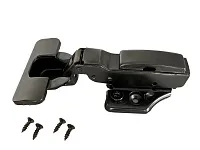 Петля полунакладная 8мм (без пружины), 48мм, планка Н=2, 3D, CLIP-ON, 2 накладки+4 самореза, черный