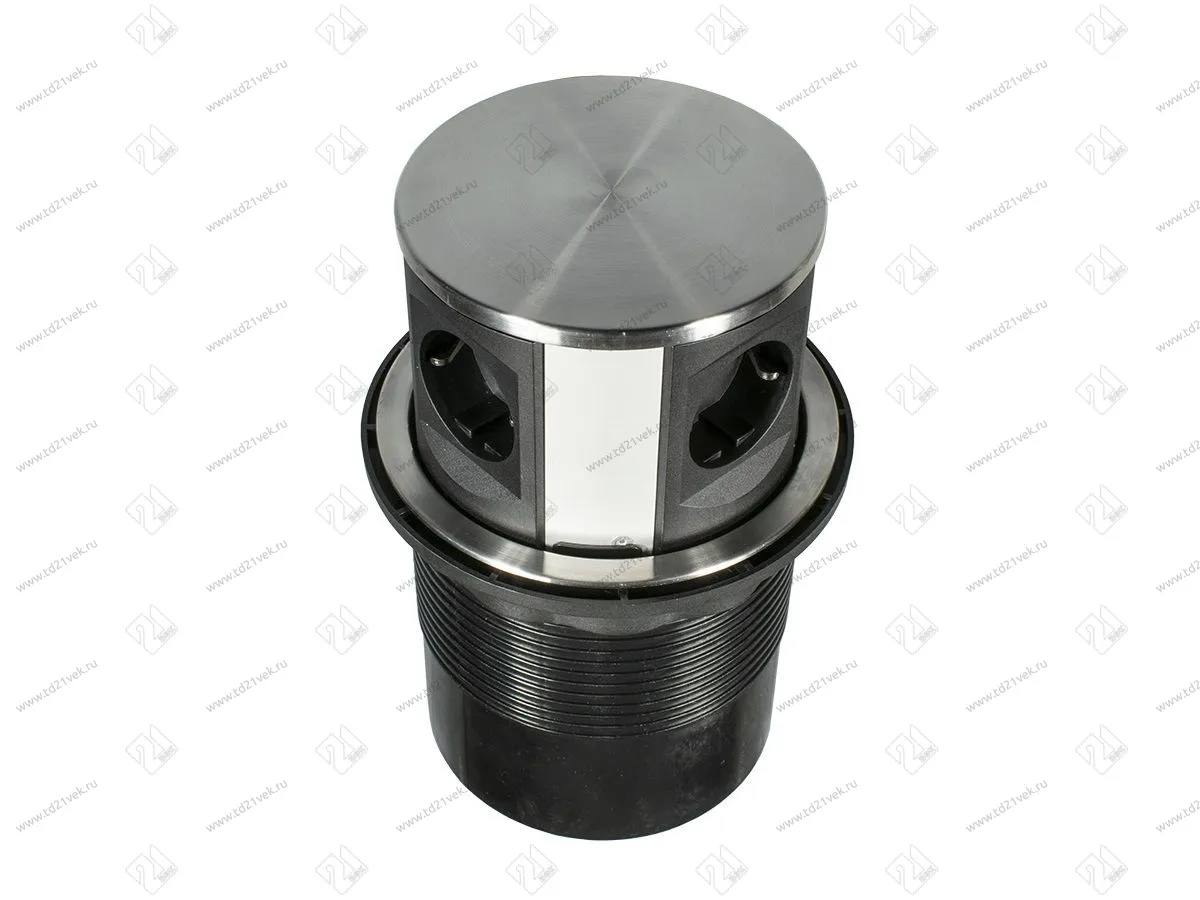 11.800.02.001 Блок розеток POP-UP LIFT нерж.сталь/ черный 4XSCHUKO | автовыдвижной со шнуром питания 1