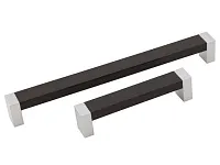 Ручка-рейлинг С18/128 пластик, металлик/дуб Венге  <200>