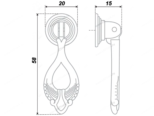 RC051AB.3 Ручка-кнопка, старинная латунь <50> 2