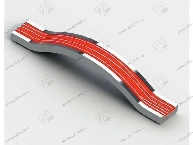 ML-160-02-29 Скоба Metax 160 мм Malta (хром/красный волна) <25/125> 1