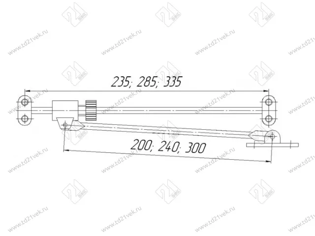 Кронштейн с тормозом, барный, В235хL200 мм 168-00, малый 3