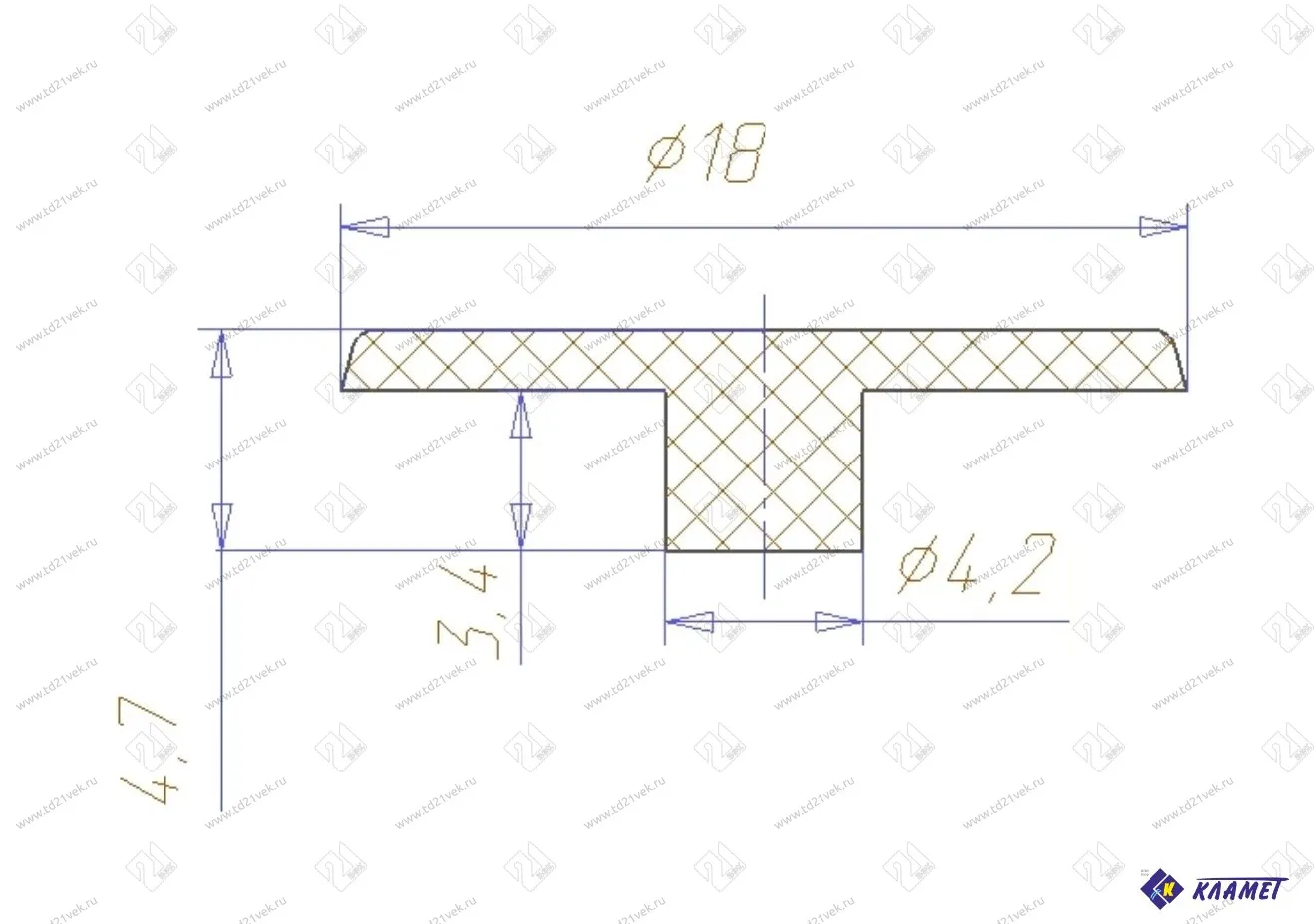 Заглушка эксцентрика, бежевая матовая, 1 упак.=1000 шт. 3