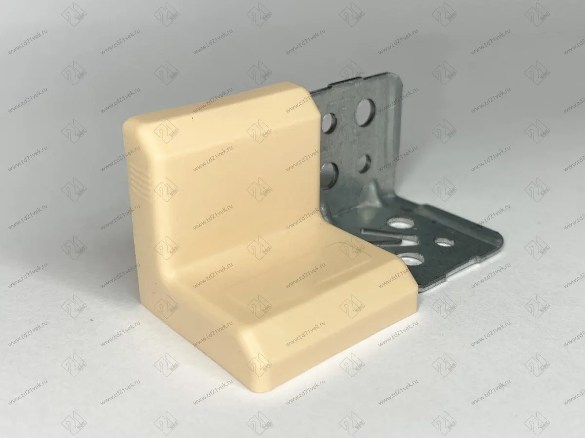 Уголок крепежный 28х28х28мм толщ.1,2мм с крышкой, 028.19 бук <500> 1