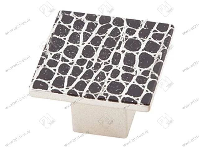 Ручка-кнопка К6 пластик, металлик/кожа <600> 1