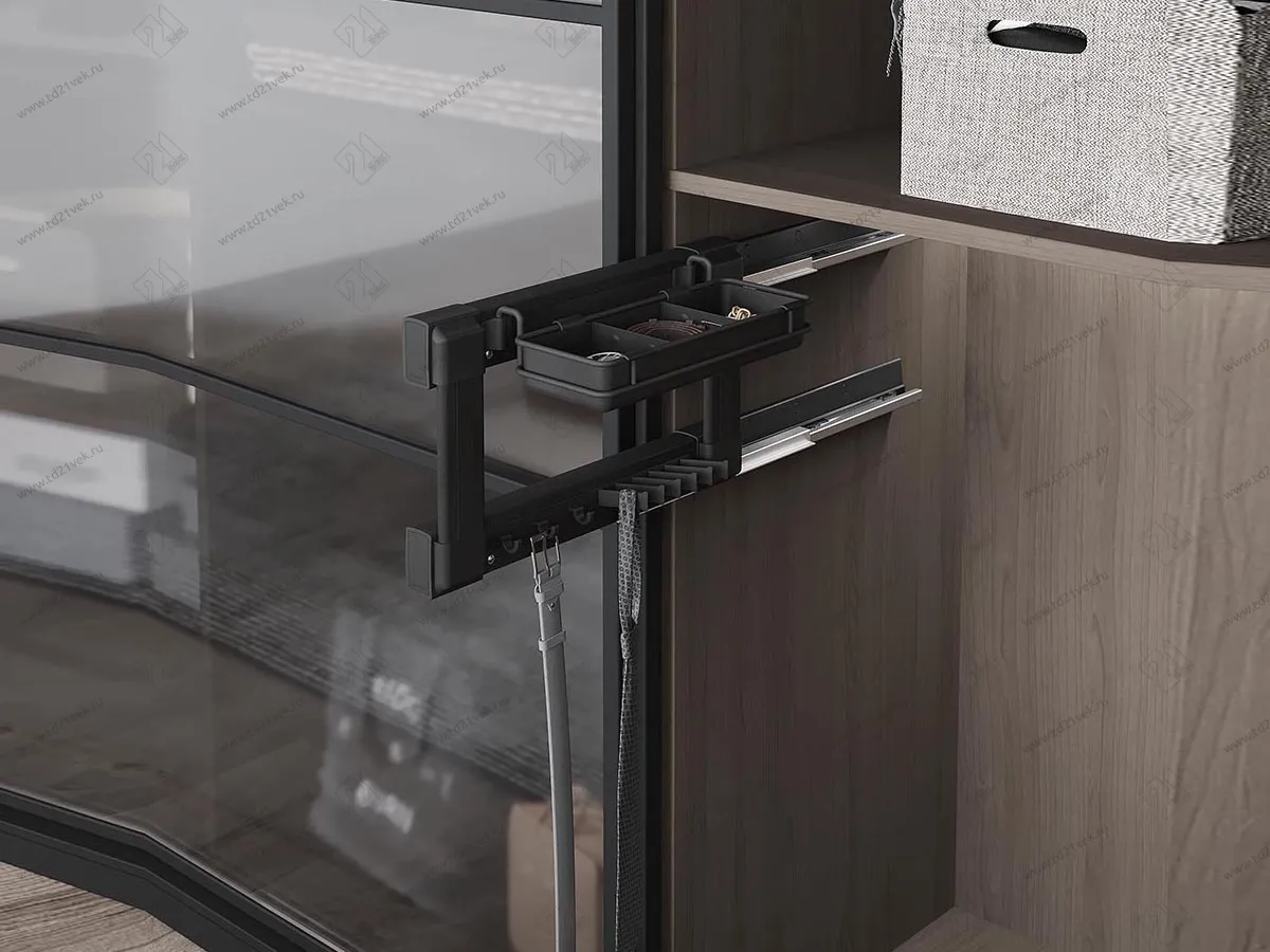 S-6726-A Вешалка для галстуков и ремней с органайзером, Starax, (400х475х290 мм), левая, антрацит 1