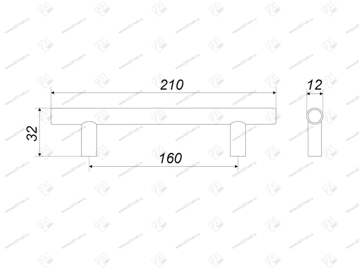 RR002BSG.5/160 Ручка-рейлинг 160 мм , сатиновое золото <20> 2