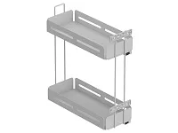 S-2444-UB-W Бутылочница Starax Unique Box, 2-х.ярусная, шир. 250 (203х475х525) направляющие Blum Tandem, выдвижение полное, правая, белая