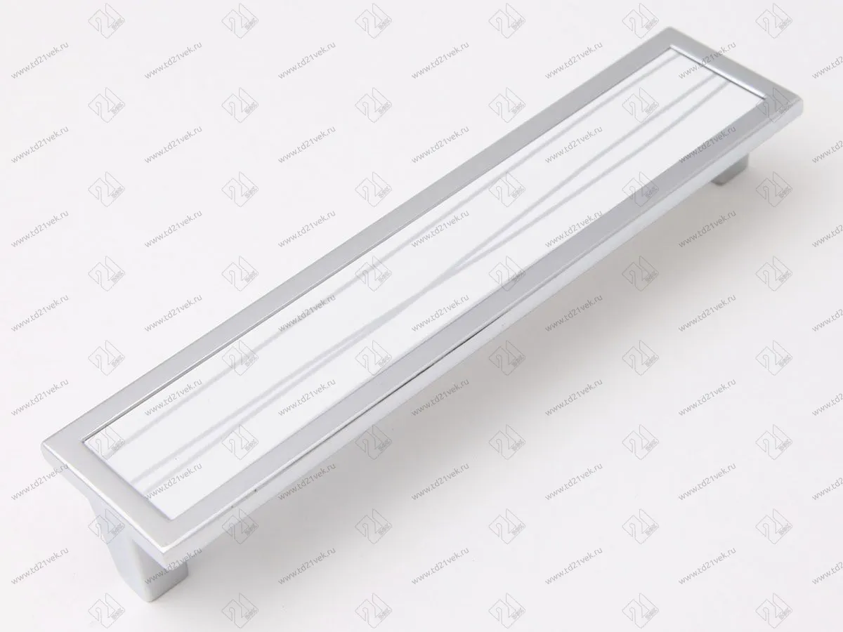 SN-128-02-26 Скоба Metax 128 мм (хром/белый волна) <50/250> 1