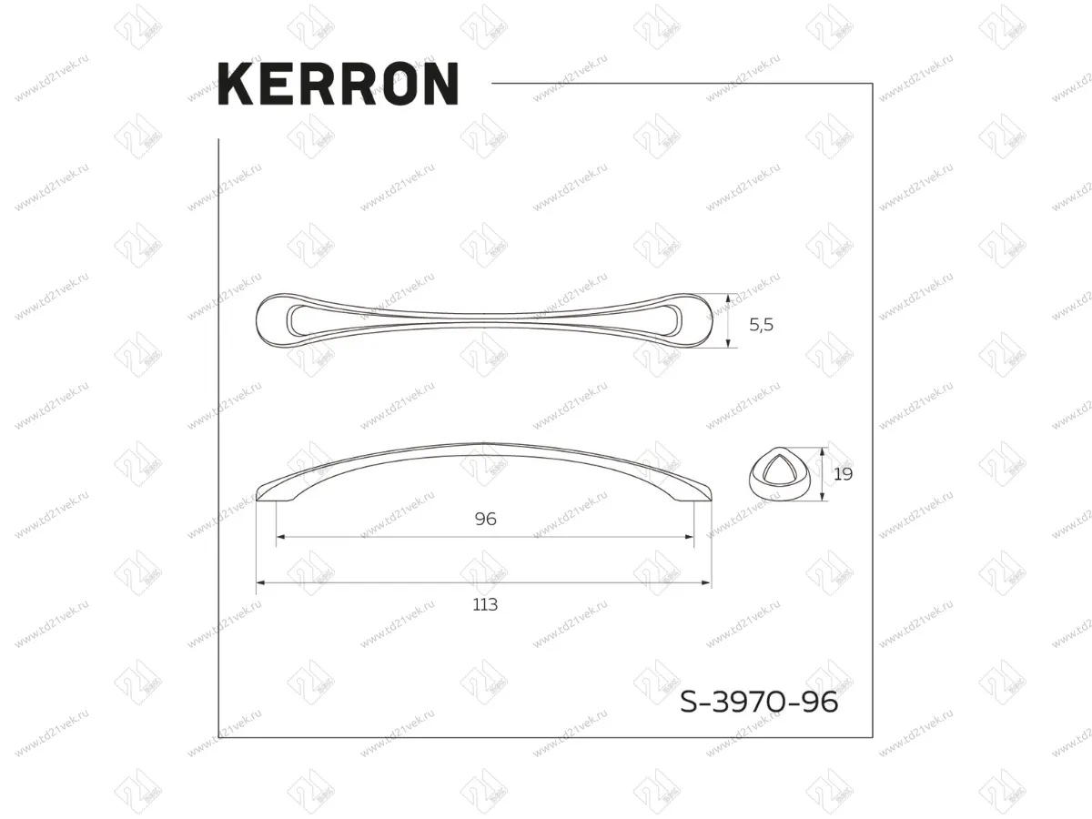 S-3970-96 SC Ручка-скоба, 96 мм, мат. хром <50/150> 2