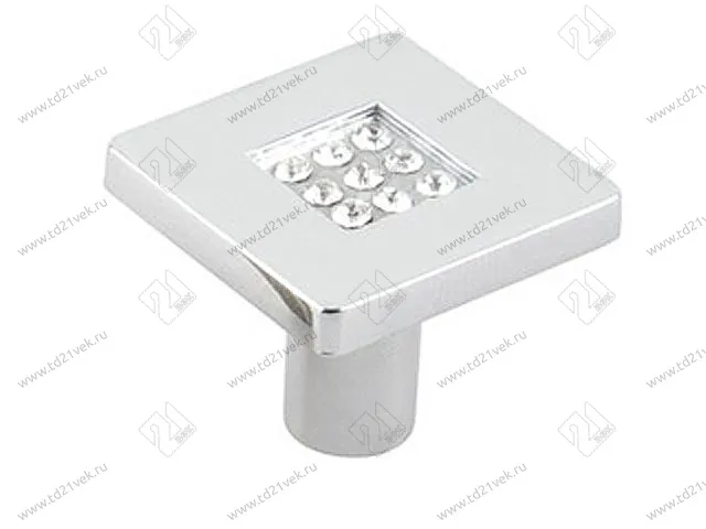 CRL03 Ручка-кнопка с кристаллами, хром <60/300> 1