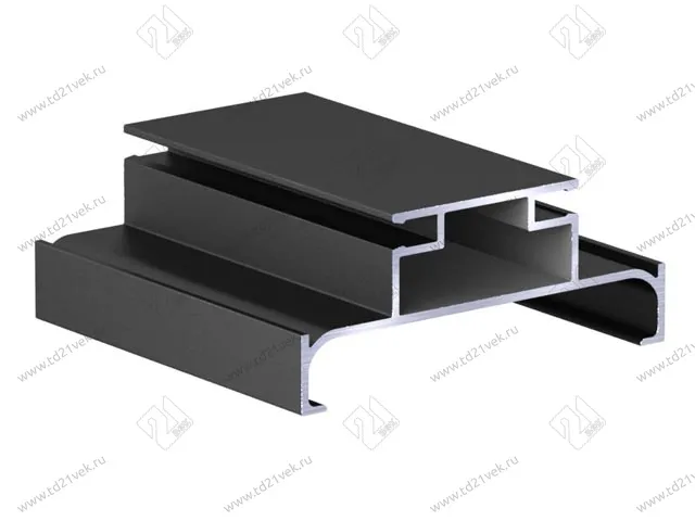 Н-образный профиль GOLA, L=4500 мм, черный матовый анодированный 1