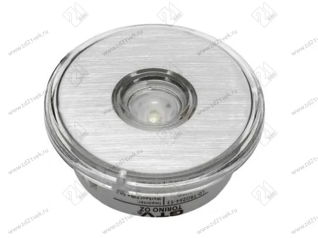 Светильник врезной круглый TORINO LD-TROZ64-53 1W 1 диод DC12V (от блока 350mA), алюминий/холодн бел 1