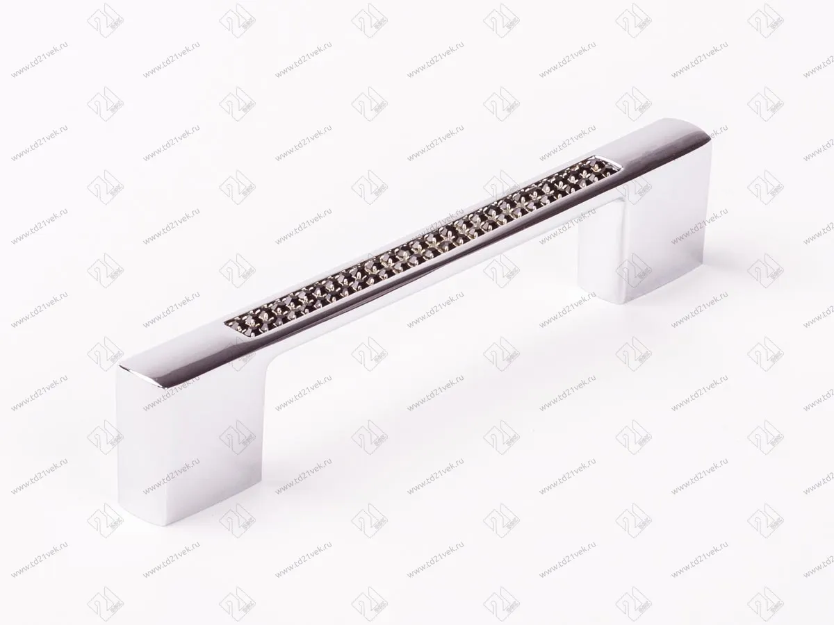 Скоба "Оскар" со стразами 5379-06-06-11 (хром-хром-черный) <25/300> 1