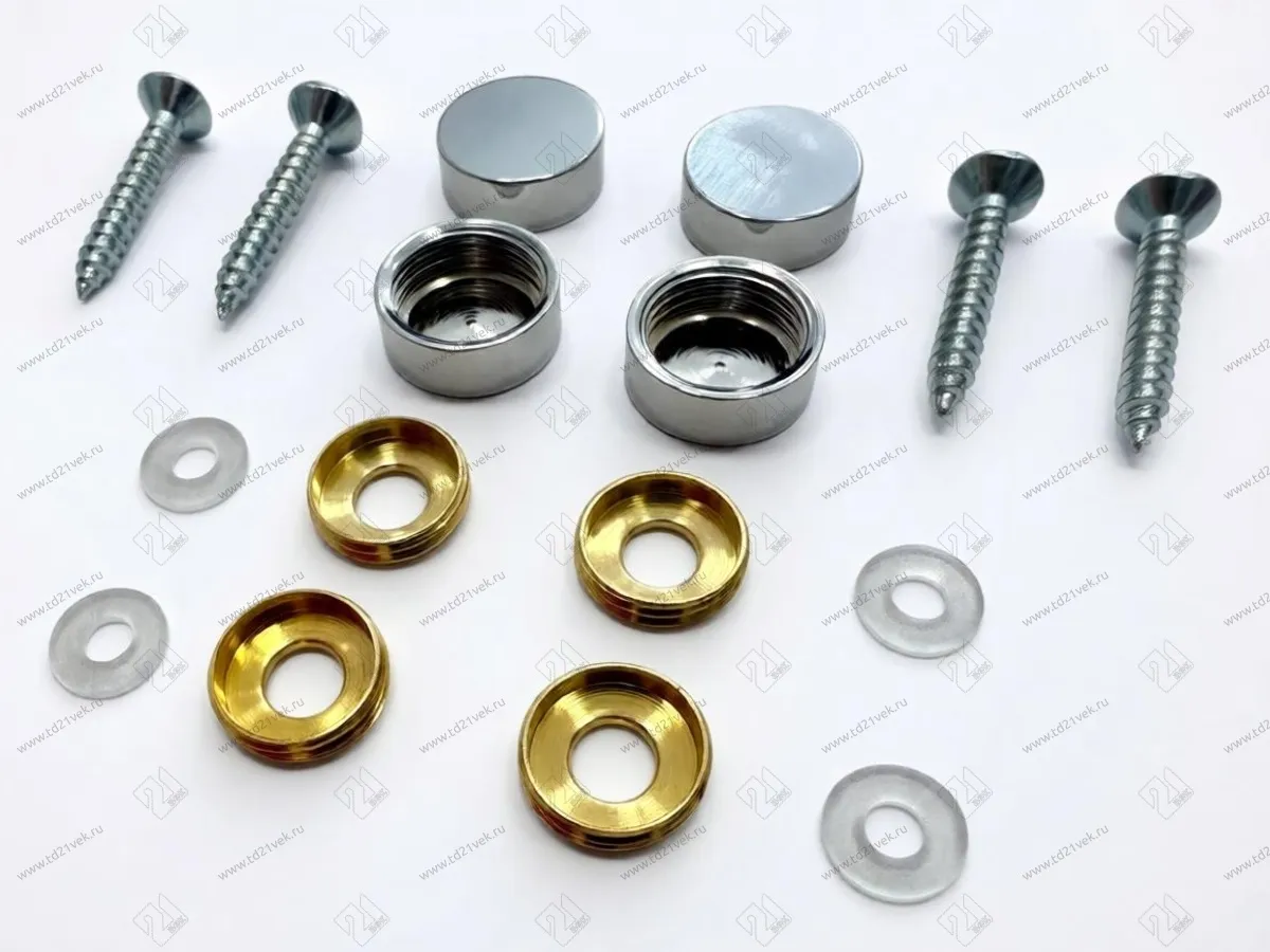 Зеркалодержатель, d16мм, сталь, хром (1компл.= 4 шт.+ саморезы) 4