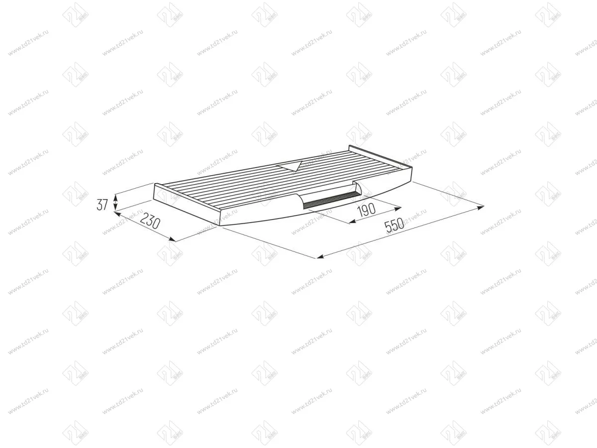 Полка для клавиатуры, серая, пластик, сталь SK-027-80 <1/10> 2