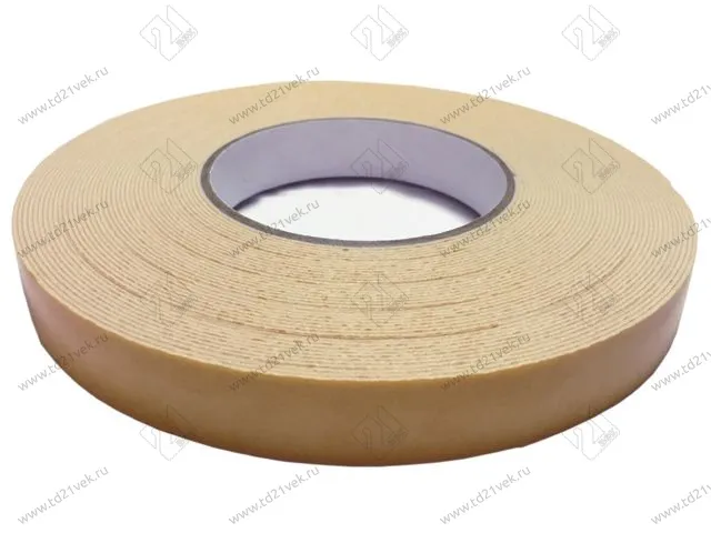 Двусторонняя клейкая лента 19ммх15м 1мм на вспененной основе зеркальная <40> 1