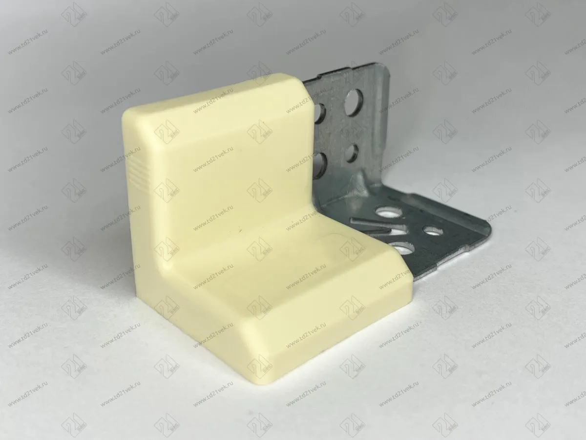 Уголок крепежный 28х28х28мм толщ.1,2мм с крышкой, 028.13 ваниль <500> 1