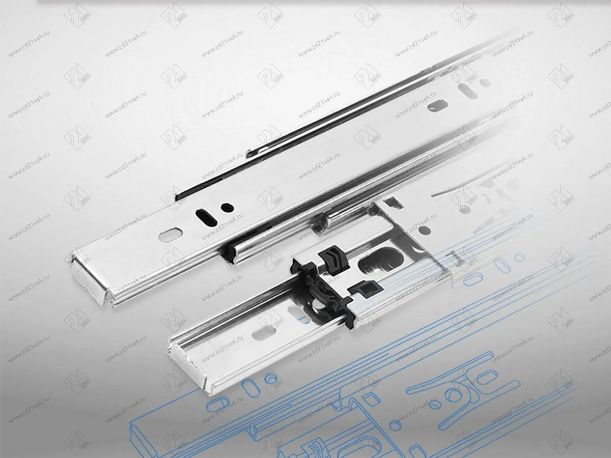 4587112H/ 0015578 Направляющие 300 мм, шариковые с доводчиком, h45, частичного выдвижения 2