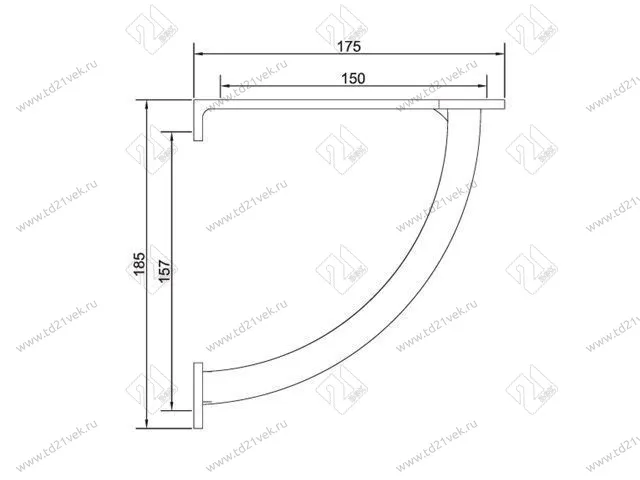 MF_110_NM Кронштейн полки (175х17х185) мат.никель<24> 2