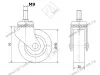 Опора колесная 312 нагрузка - 40 кг d=50, h=70 <100> превью 2