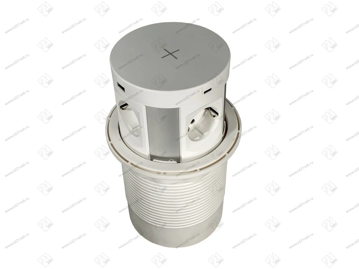 11.800.02.003 Блок розеток POP-UP ELIT белый 4XSCHUKО, беспроводная зарядка,4 Х USB 1